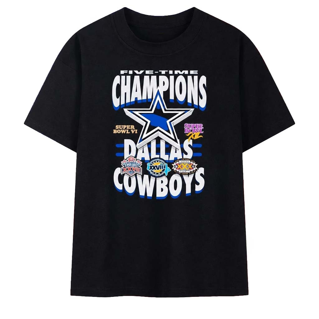 Dallas Cowboys Five Time Champions Super Bowl Legacy T-Shirt Dallas Cowboys Merch Fan Gifts - Kdjoy