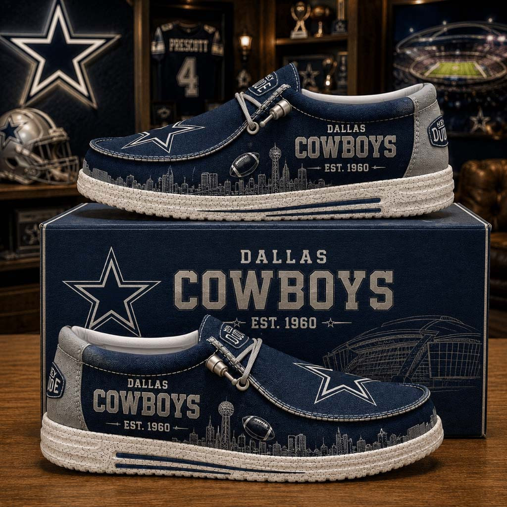Dallas Cowboys Shoes Skyline City Loafers Dallas Cowboys Merch Gift For Football Lovers - Kdjoy Dallas Cowboys Shoes Skyline City Loafers Dallas Cowboys Merch Gift For Football Lovers - Kdjoy