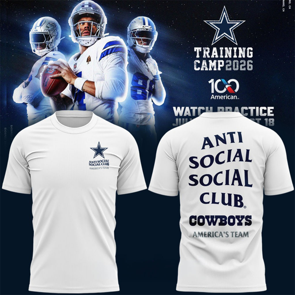 Dallas Cowboys Training Camp 2026 T-Shirt White ASSC Shirt Dallas Cowboys Merch Gift For Fans - Kdjoy Dallas Cowboys Training Camp 2026 T-Shirt White ASSC Shirt Dallas Cowboys Merch Gift For Fans - Kdjoy