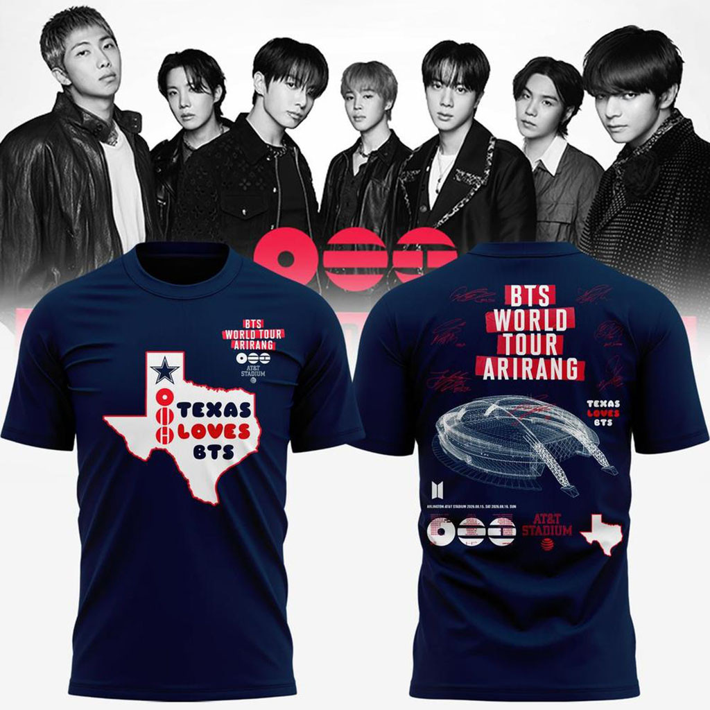 Dallas Cowboys X BTS World Tour Arirang AT&T Stadium T-Shirt BTS Concert Merch Army Gifts - Kdjoy
