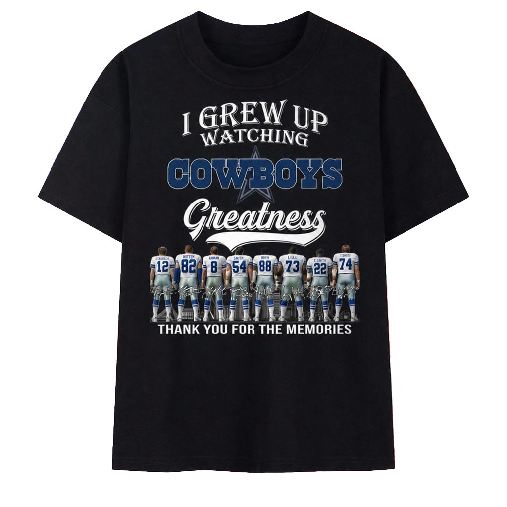 Dallas Football Merch I Grew Up Watching Cowboys Greatness Signatures 2026 T-Shirt Gift For Fan - Kdjoy Dallas Football Merch I Grew Up Watching Cowboys Greatness Signatures 2026 T-Shirt Gift For Fan - Kdjoy
