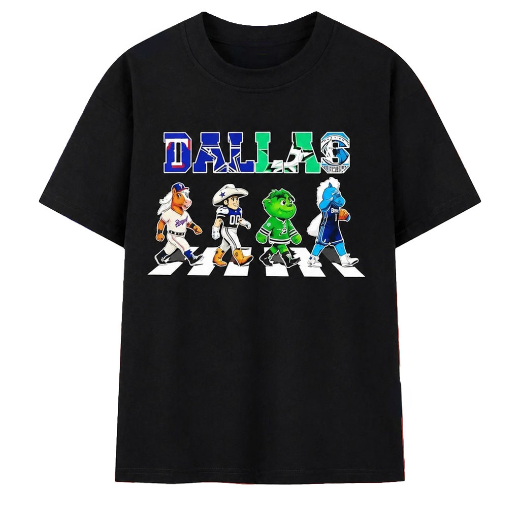 Dallas Rangers Cowboys Stars And Mavericks Mascot Road On Crosswalk T-Shirt Sports Fan Gear - Kdjoy Dallas Rangers Cowboys Stars And Mavericks Mascot Road On Crosswalk T-Shirt Sports Fan Gear - Kdjoy