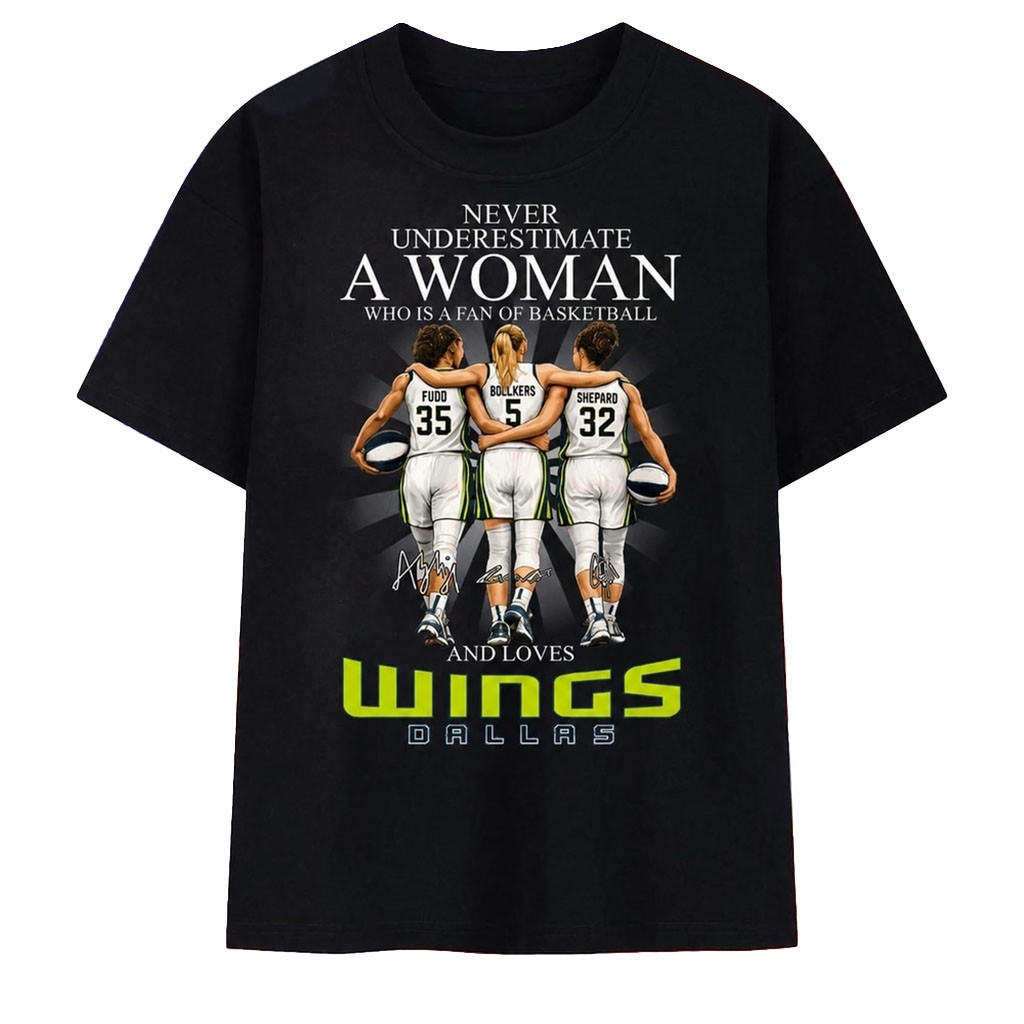 Dallas Wings Never Underestimate A Woman Who Loves Basketball T-Shirt Dallas Wings Merch Gifts - Kdjoy
