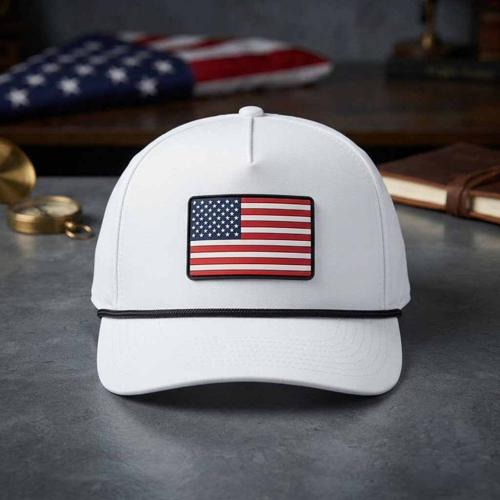 Dan Cevette American Flag Hat White Dan Cevette Merch Patriotic Gift Ideas