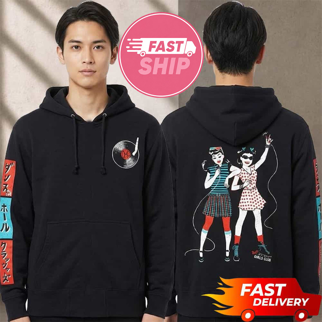 Dance Hall Crashers x Air Jam 2026 Elyse And Karina Hoodie Dance Hall Crashers Merch Black - Kdjoy