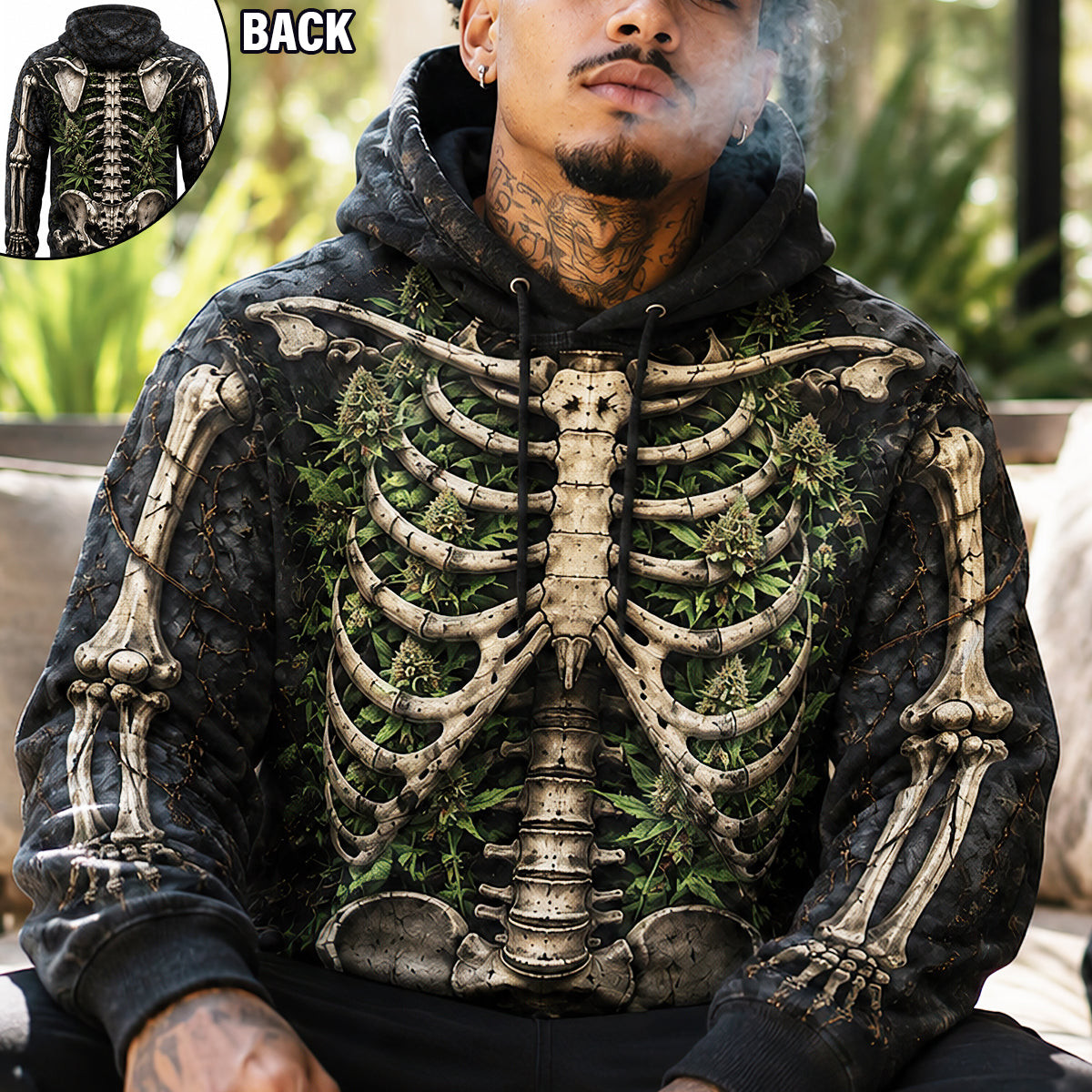 Dark Gothic Skeleton Hoodie Black Horror Apparel Gifts For Bud Lovers - Kdjoy Dark Gothic Skeleton Hoodie Black Horror Apparel Gifts For Bud Lovers - Kdjoy