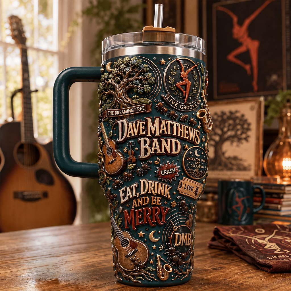 Dave Matthews Band Merch Eat Drink And Be Merry Tumbler Gifts For Music Lovers - Kdjoy