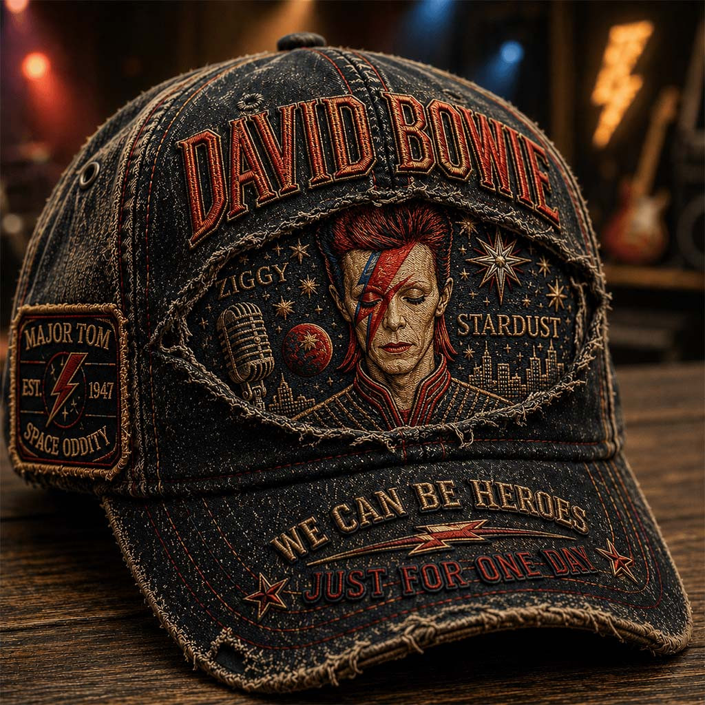 David Bowie Hat We Can Be Heroes Just For One Day Vintage Cap David Bowie Merch Gift For Fans - Kdjoy