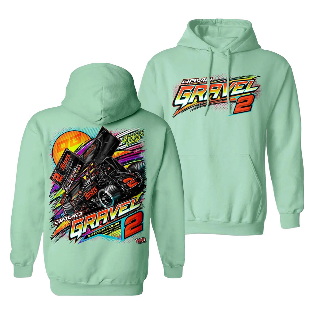 David Gravel Merch 2026 Color Surge Hoodie 2019 National Champ Merch Race Car Fan Gifts
