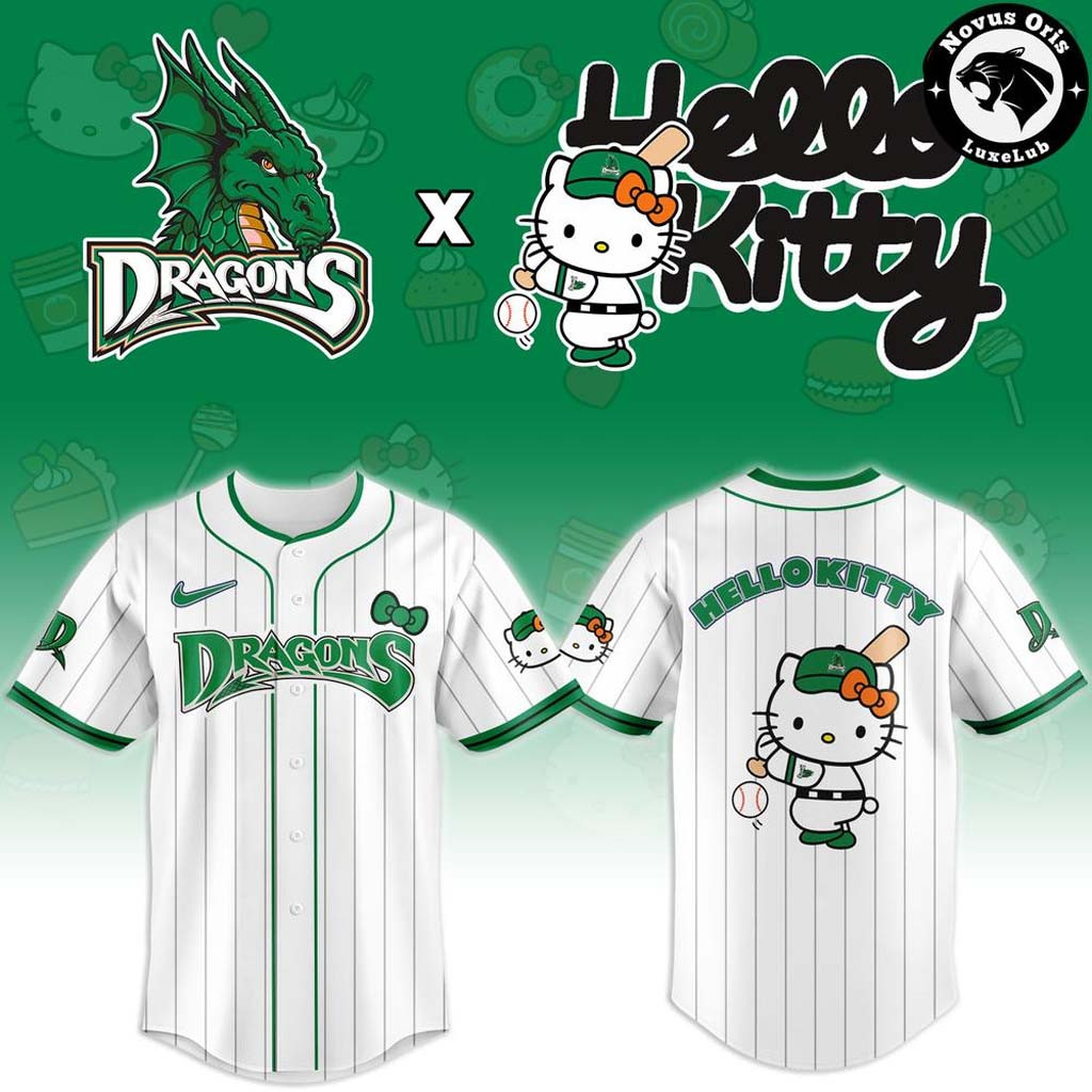 Dayton Dragons X Hello Kitty 2026 Baseball Jersey Dayton Dragons Merch Cute Gift For Game Day