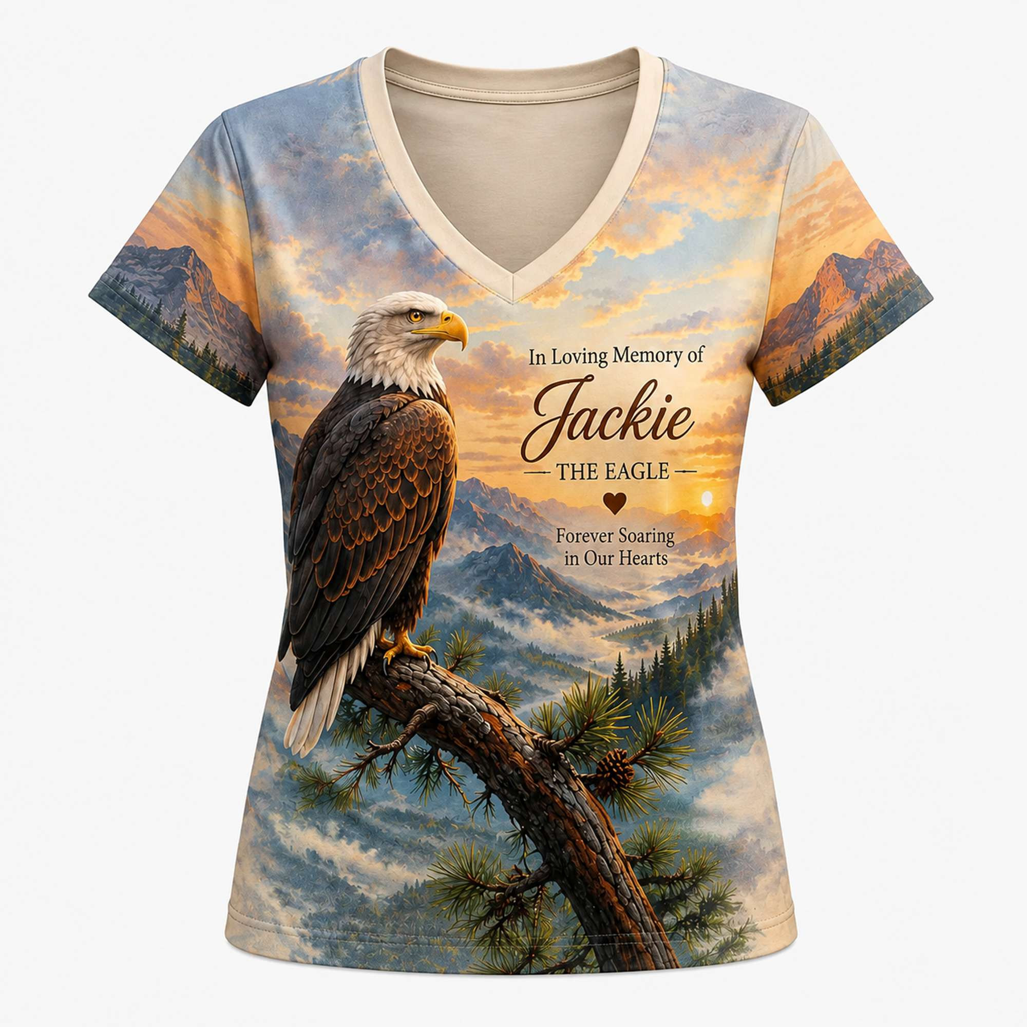 Deepest Condolences To Jackie May You Rest In Peace V-Neck Shirt Jackie RIP Gifts For Women - Kdjoy