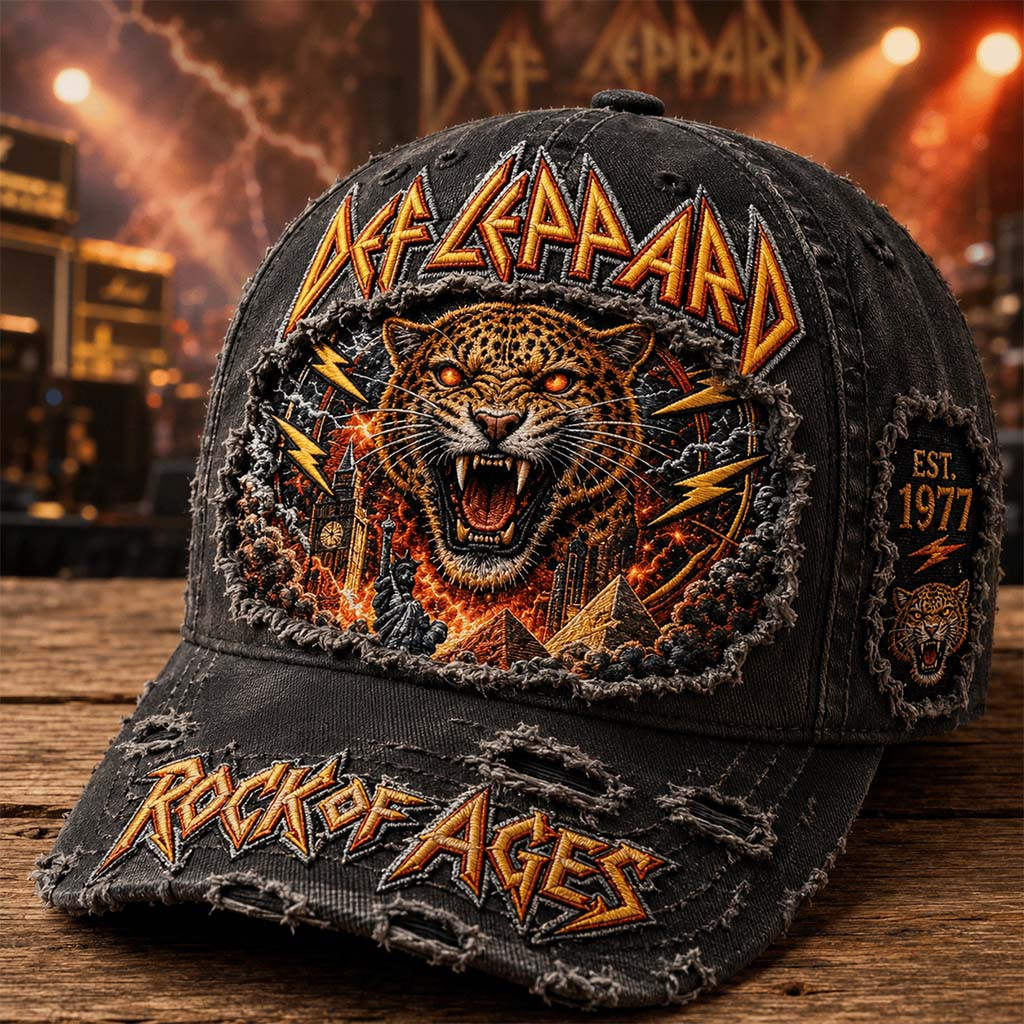 Def Leppard Rock Of Ages Distressed Hat Def Leppard Merch Music Related Gifts For Guys - Kdjoy