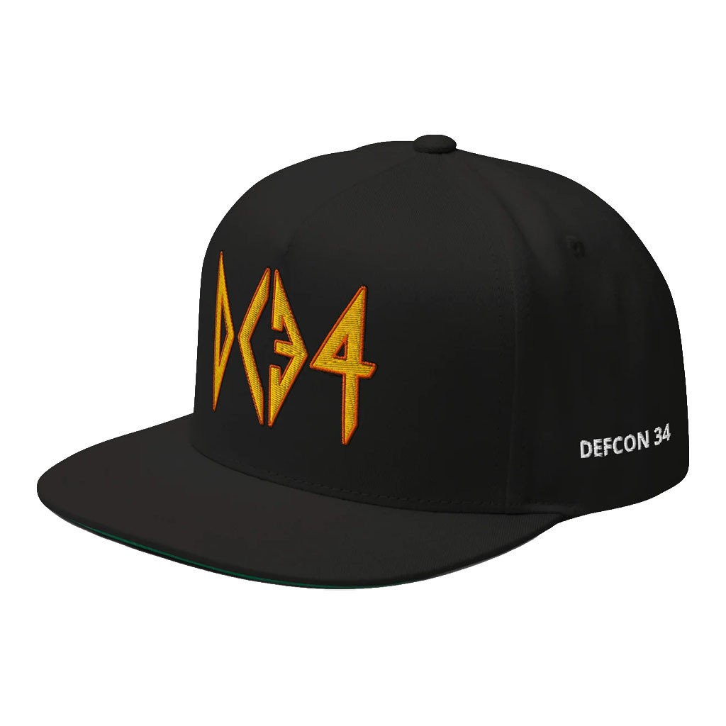 Defcon 34 Merch 2026 DC34 Snapback Hat Embroidered Unique Gifts For Husband - Kdjoy