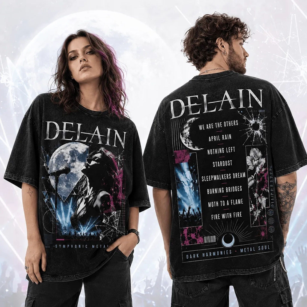 Delain Dark Harmonies Symphonic Metal T-Shirt Delain Merch 2026 Best Gift For Band Fans