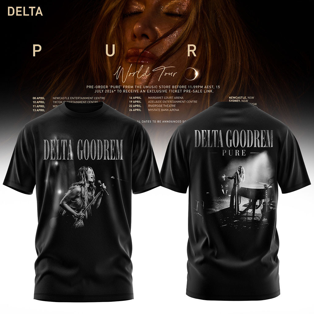 Delta Goodrem Pure World Tour T-Shirt 2026 Delta Goodrem Merch Music Lover Gifts For Him - Kdjoy