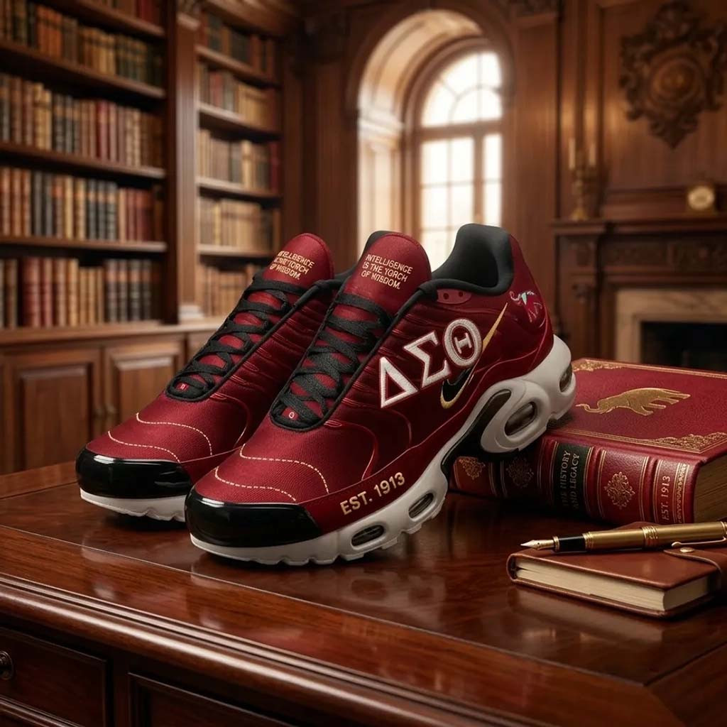 Delta Sigma Theta 1913 Shoes Intelligence Is The Torch Of Wisdom Sneakers DST Sorority Merch - Kdjoy Delta Sigma Theta 1913 Shoes Intelligence Is The Torch Of Wisdom Sneakers DST Sorority Merch - Kdjoy