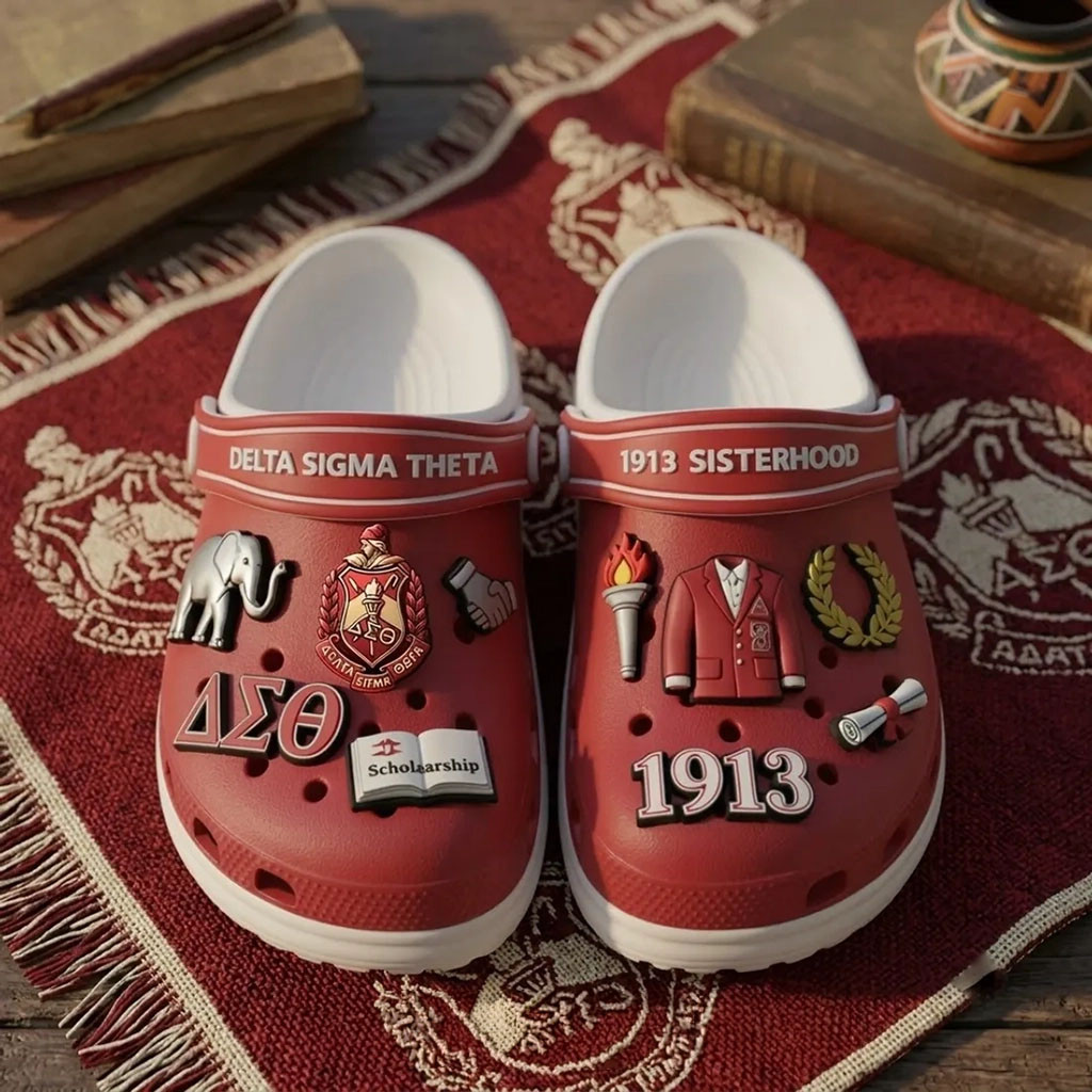 Delta Sigma Theta 1913 Sisterhood Crocs Birthday Gifts Ideas For Sisters - Kdjoy Delta Sigma Theta 1913 Sisterhood Crocs Birthday Gifts Ideas For Sisters - Kdjoy