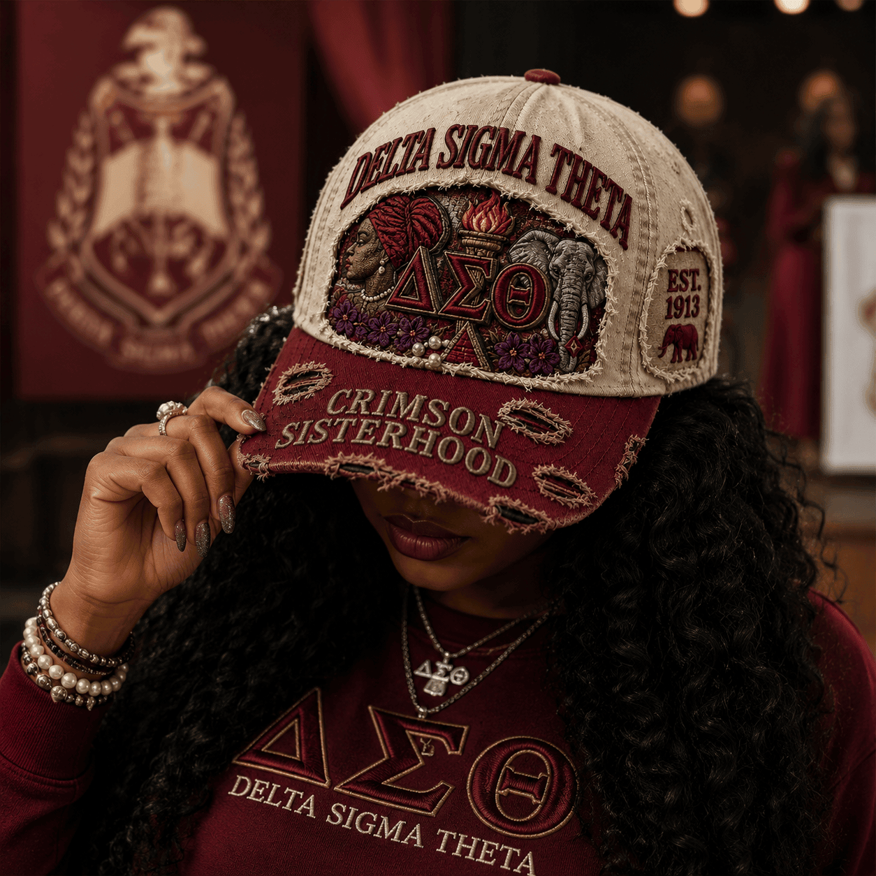 Delta Sigma Theta Crimson Sisterhood Hat DST Merch Birthday Ideas For Her - Kdjoy