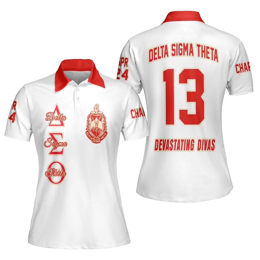 Delta Sigma Theta Devastating Divas Polo Shirt Delta Sigma Theta Since 1913 Sorority Shirt Women - Kdjoy