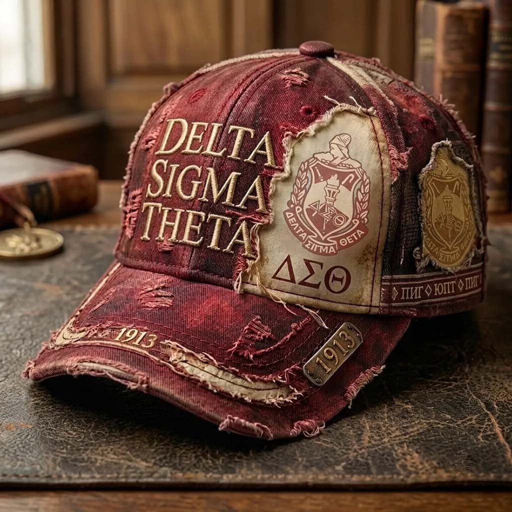Delta Sigma Theta Distressed Hat 2026 DST Sorority Merch Useful Gift For Sisters - Kdjoy