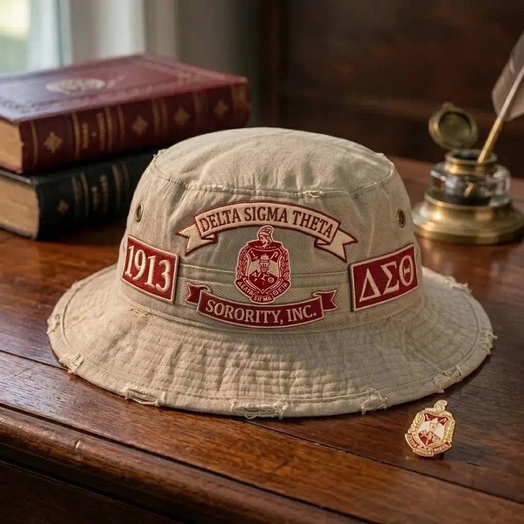 Delta Sigma Theta Emblem Bucket Hat 2026 DST Sorority Merch Useful Gift For Sisters - Kdjoy