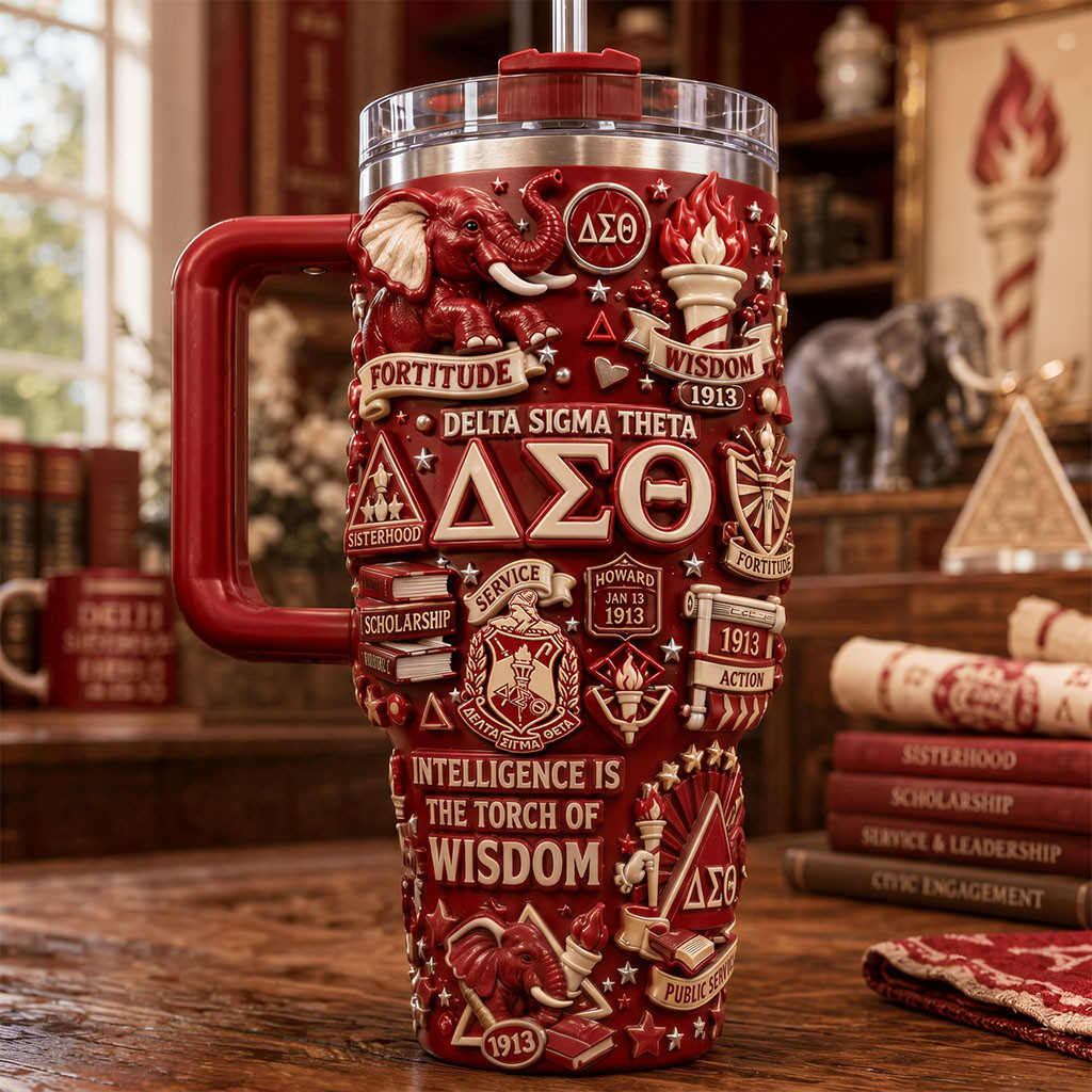 Delta Sigma Theta Merch Intelligence Is The Torch Of Wisdom Tumbler Gifts For Her