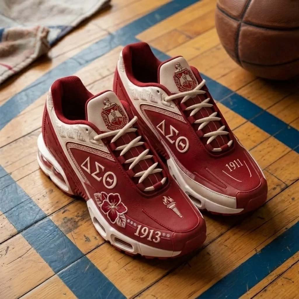 Delta Sigma Theta Red Edition Shoes Sneakers 2026 Delta Sigma Theta Merch Gift For Her - Kdjoy Delta Sigma Theta Red Edition Shoes Sneakers 2026 Delta Sigma Theta Merch Gift For Her - Kdjoy