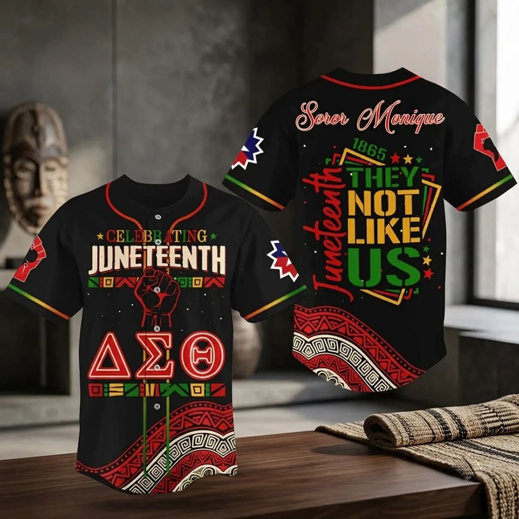 Delta Sigma Theta Sorority Juneteenth Baseball Jersey They Not Like Us Jersey Gift For BFF - Kdjoy Delta Sigma Theta Sorority Juneteenth Baseball Jersey They Not Like Us Jersey Gift For BFF - Kdjoy