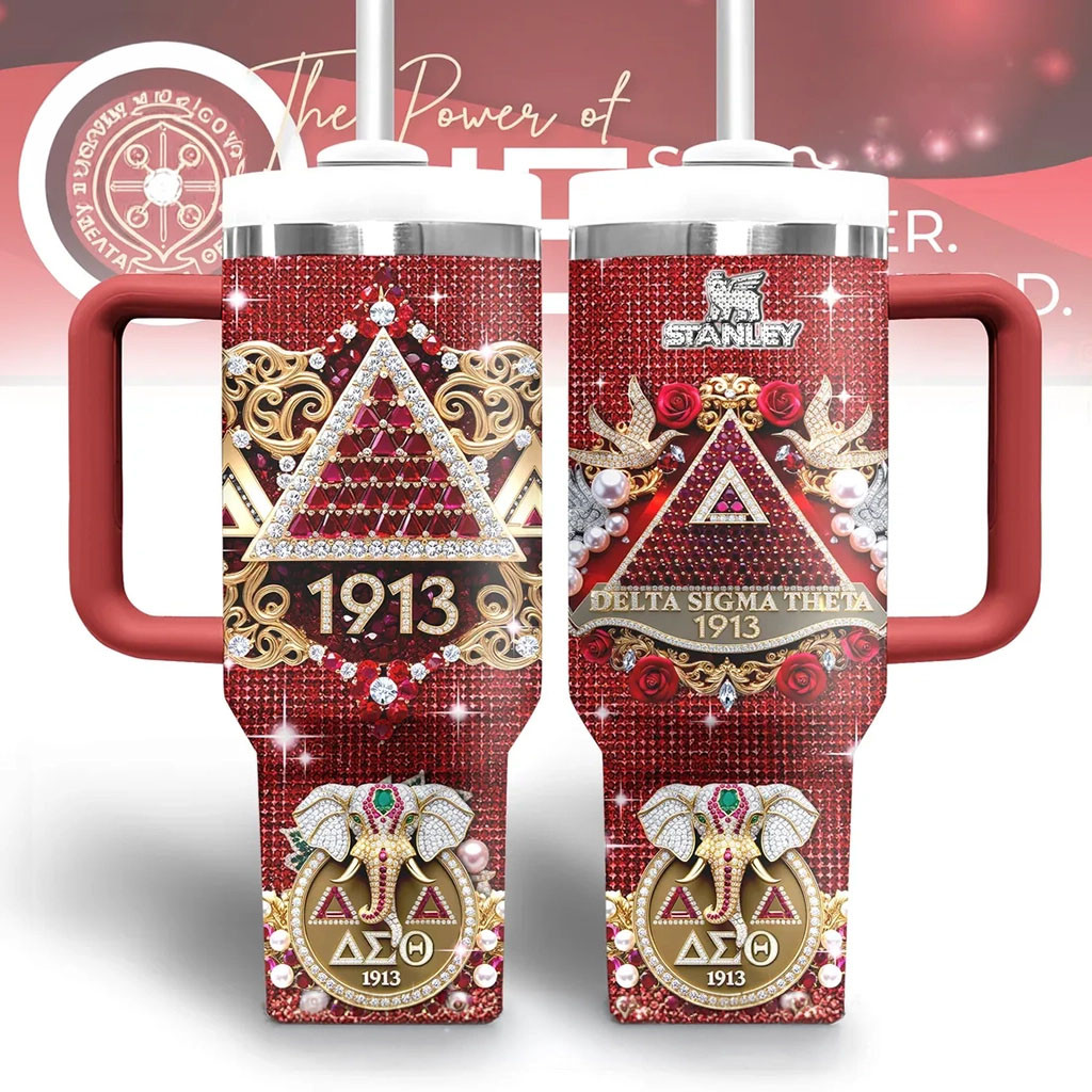 Delta Sigma Theta Stanley Tumbler 40oz DST Sorority Merch Gift Ideas For Sisters - Kdjoy