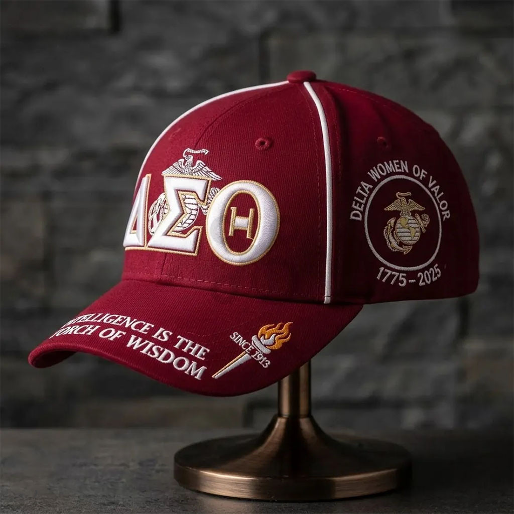 Delta Sigma Theta US Marine Corps Hat Delta Woman Of Valor Baseball Cap Gift For Mom - Kdjoy Delta Sigma Theta US Marine Corps Hat Delta Woman Of Valor Baseball Cap Gift For Mom - Kdjoy