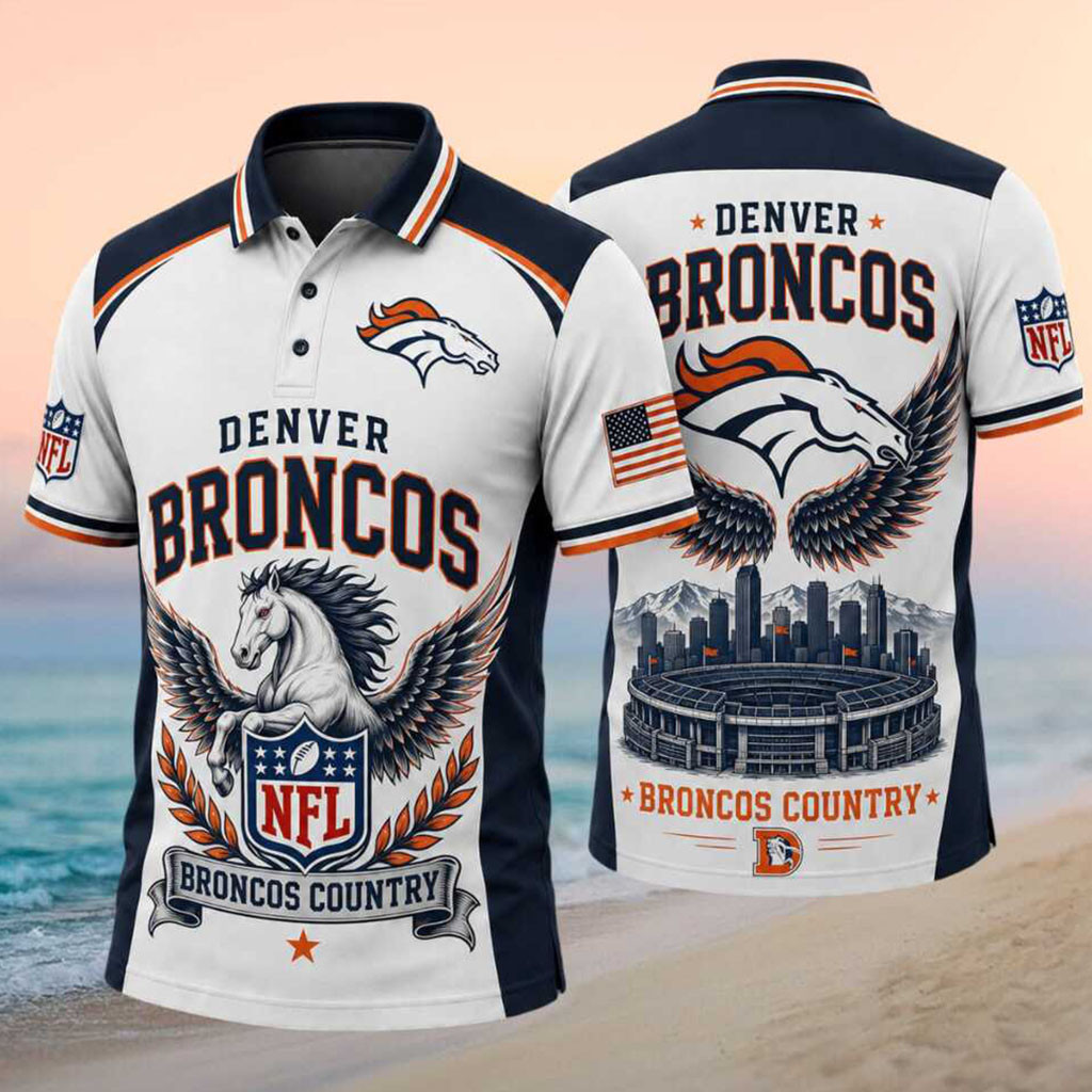 Denver Broncos Football Stadium Polo Shirt Denver Broncos Merch Gifts For Football Lovers - Kdjoy