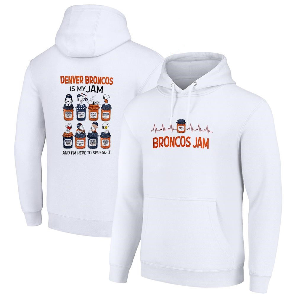 Denver Broncos Merch 2026 Broncos X Snoopy Is My Jam And I'm Here To Spread It Hoodie Fan Gifts - Kdjoy