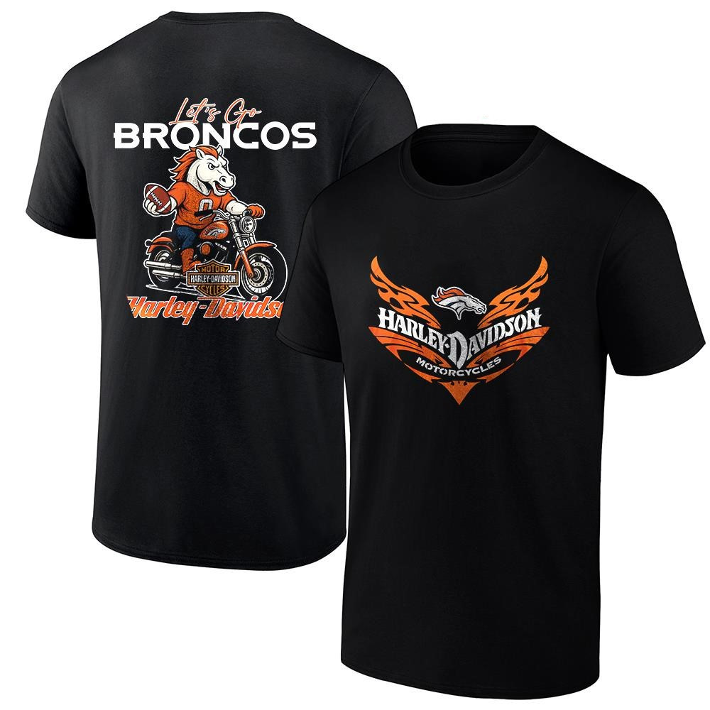 Denver Broncos Merch 2026 Denver Broncos X Harley Davidson Firewave Mascot-Shirt Game Day Gifts - Kdjoy Denver Broncos Merch 2026 Denver Broncos X Harley Davidson Firewave Mascot-Shirt Game Day Gifts - Kdjoy