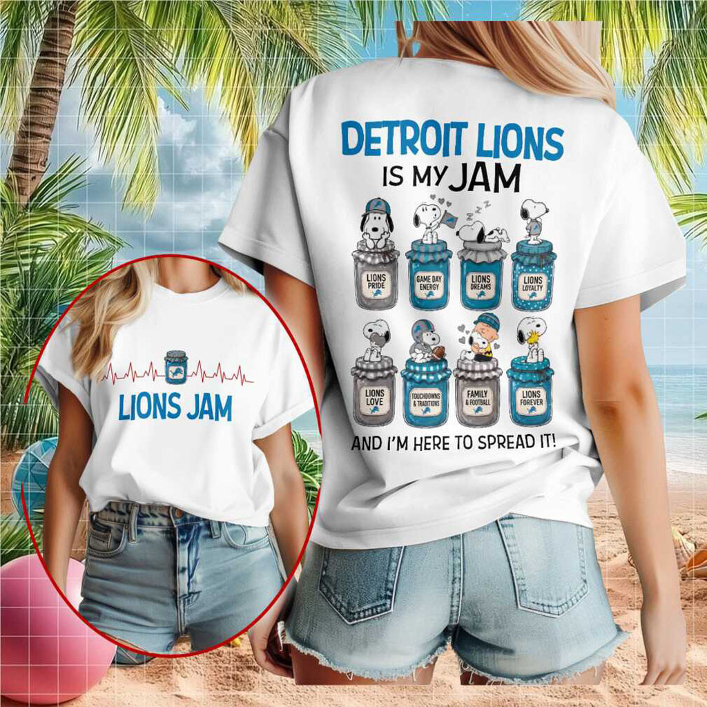 Detroit Football Peanuts Snoopy Jam Shirt Detroit Lions Is My Jam T-Shirt Detroit Lions Merch - Kdjoy