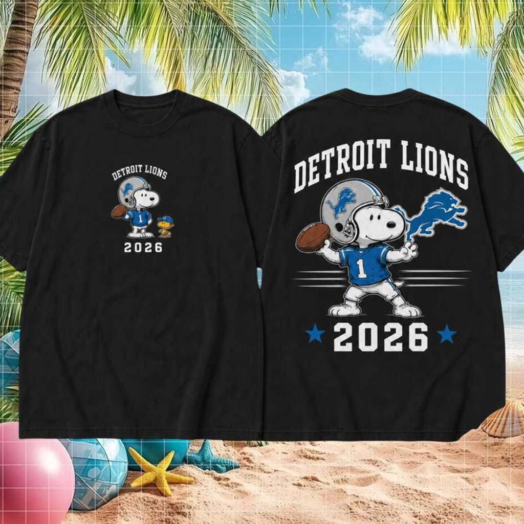 Detroit Lions Football Snoopy 2026 Shirt Detroit Lions Merch Best Gifts For Football Fans - Kdjoy