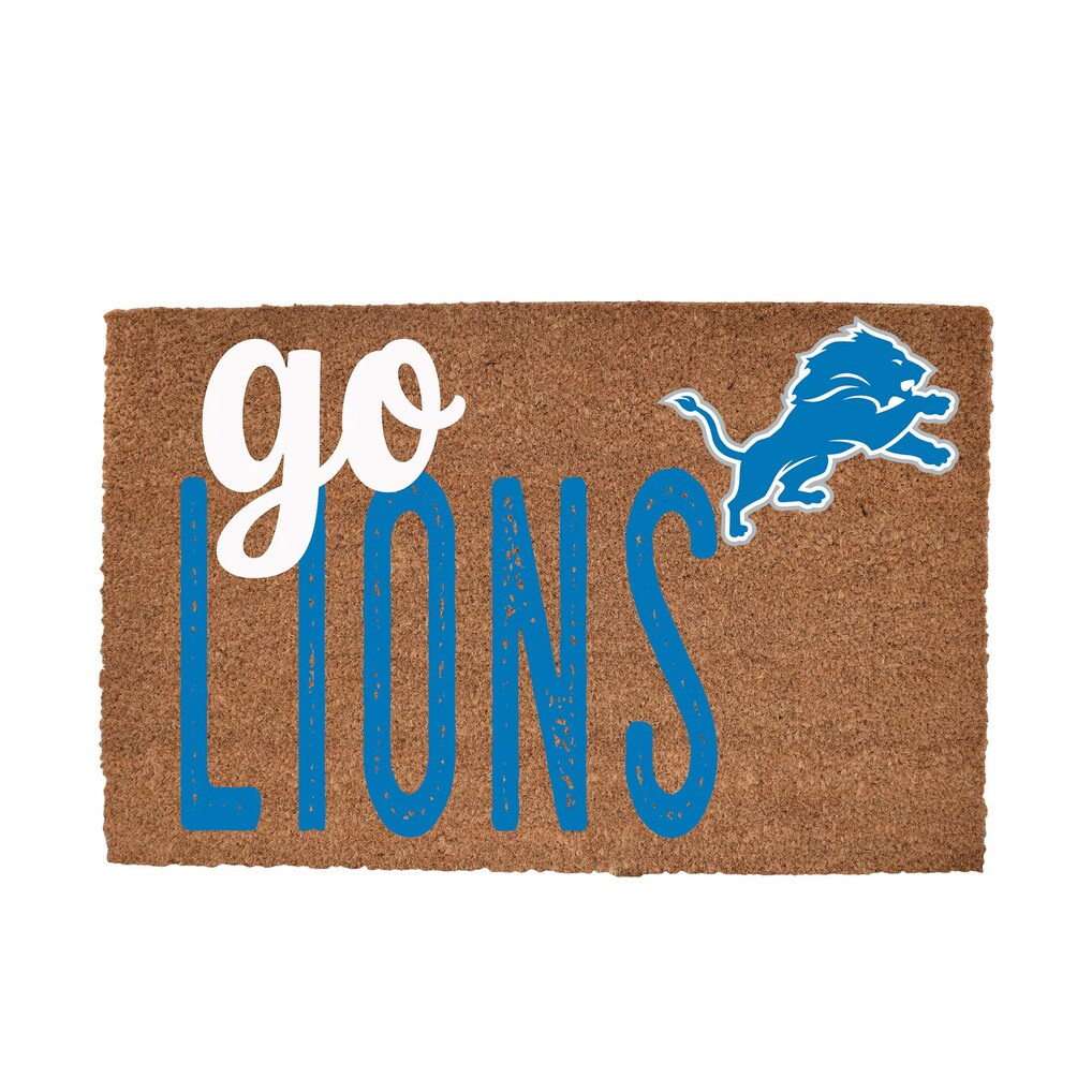 Detroit Lions Merch 2026 Go Lions Doormat Front Porch Decor Gift For Football Lovers - Kdjoy