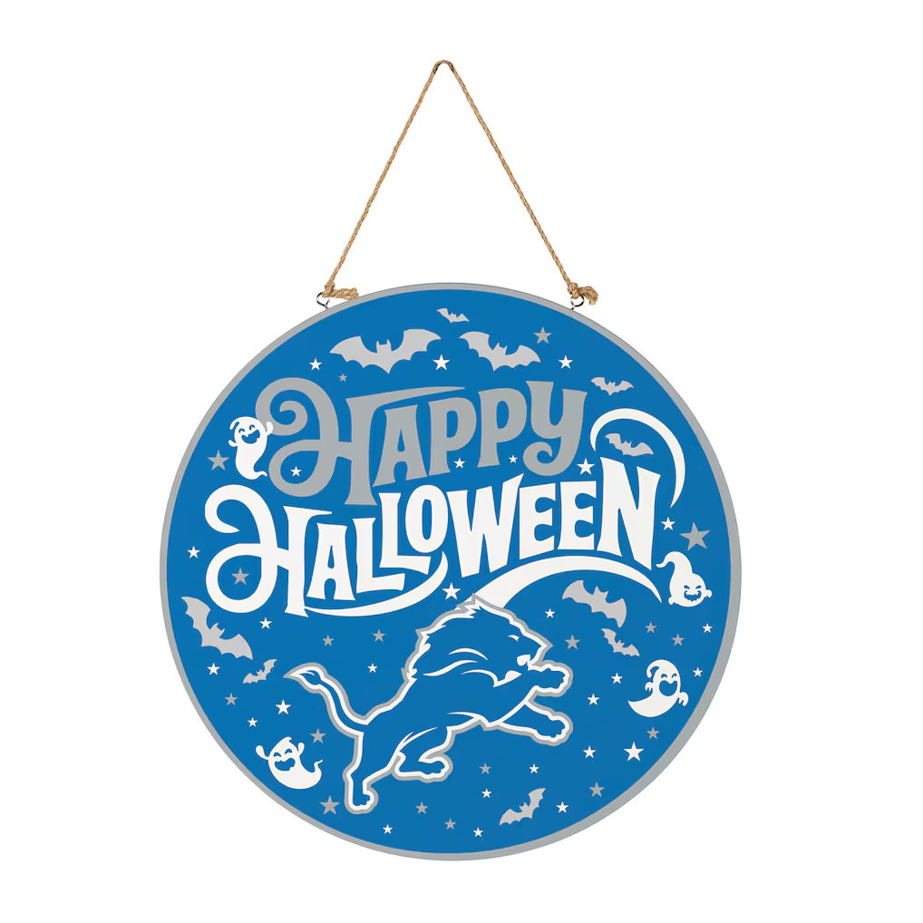 Detroit Lions Merch 2026 Happy Halloween Round Door Sign Home Decor Gift For Football Fans - Kdjoy Detroit Lions Merch 2026 Happy Halloween Round Door Sign Home Decor Gift For Football Fans - Kdjoy
