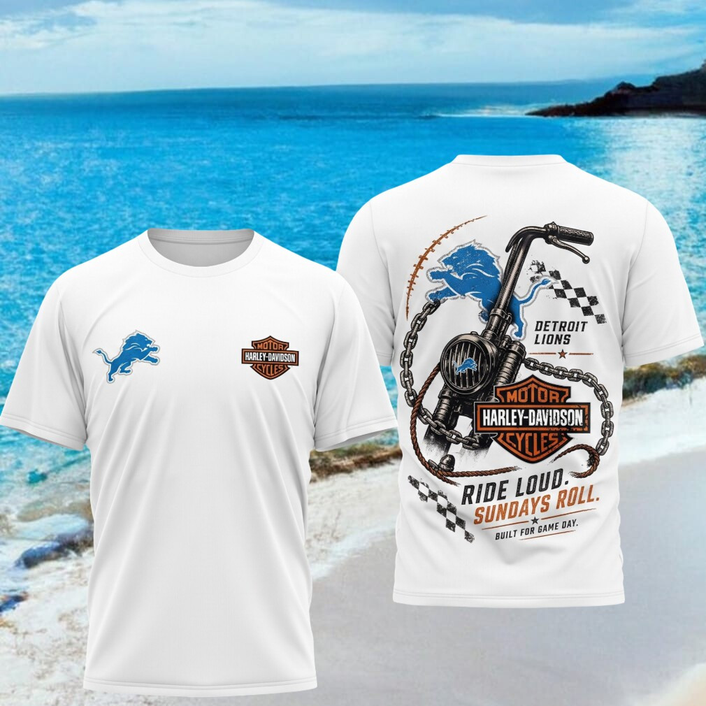 Detroit Lions Motorcycle Ride Loud Sundays Roll Biker Shirt Detroit Lions Merch Gift For Fans - Kdjoy