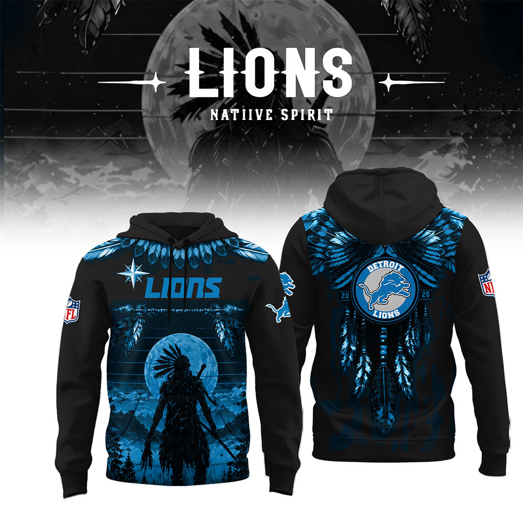 Detroit Lions Native Spirit Heritage Hoodie 2026 Detroit Lions Merch Presents For Football Fans - Kdjoy