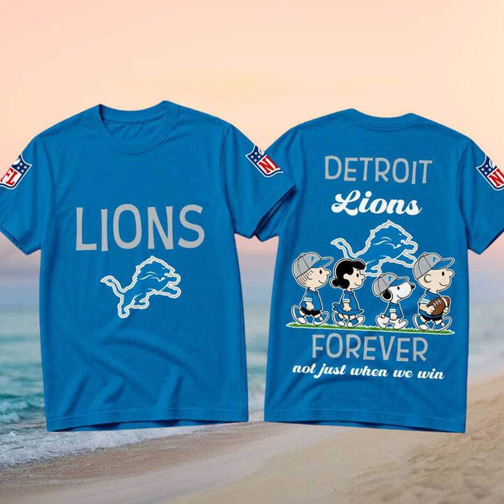 Detroit Lions Peanuts Characters Forever Football Shirt Detroit Lions Merch Football Fan Gifts - Kdjoy