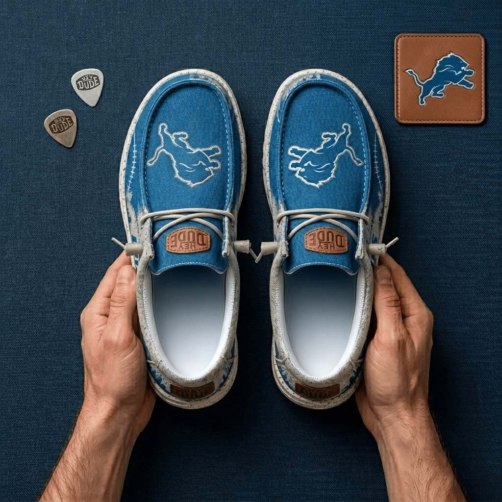 Detroit Lions Shoes Football Fan Gear Detroit Lions Merch Gifts For Game Day - Kdjoy Detroit Lions Shoes Football Fan Gear Detroit Lions Merch Gifts For Game Day - Kdjoy