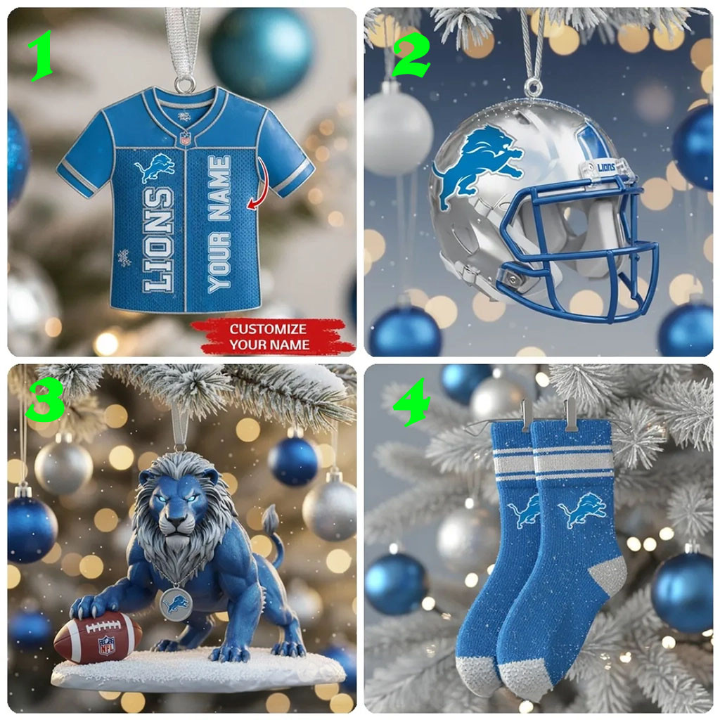 Detroit Lions Team Christmas Ornament 2026 Detroit Lions Merch Xmas Gift For Football Fans - Kdjoy