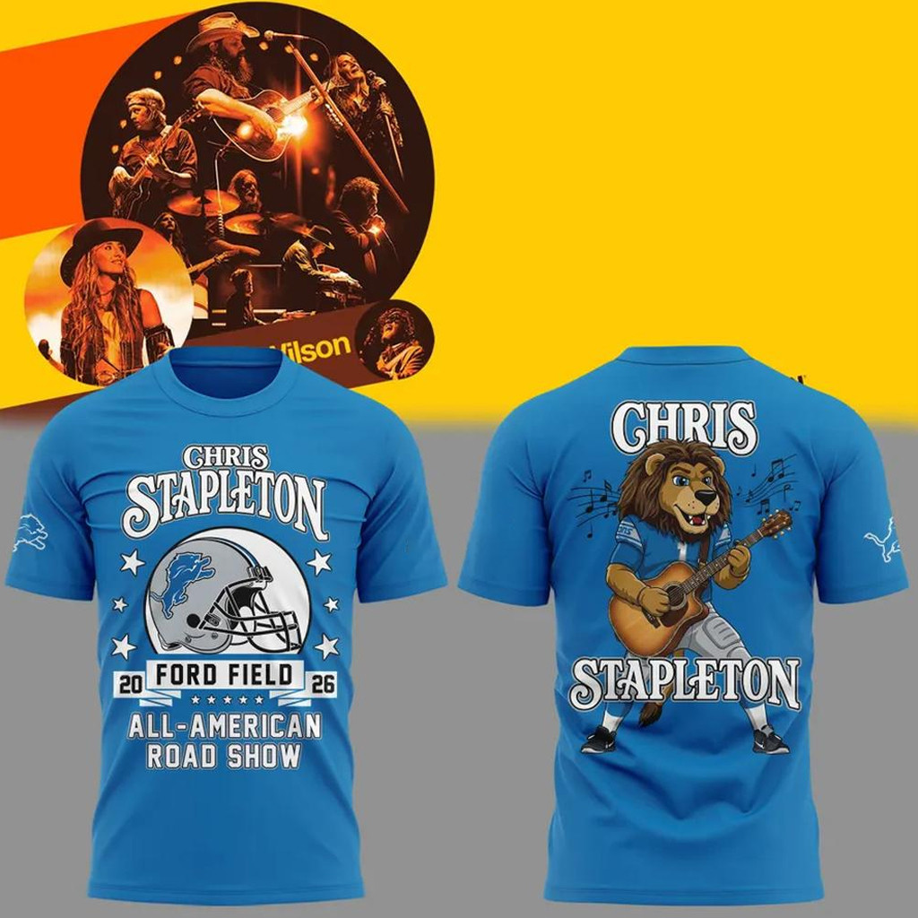 Detroit Lions X Chris Stapleton All-American Road Show T-Shirt Chris Stapleton Tour Merch 2026 - Kdjoy