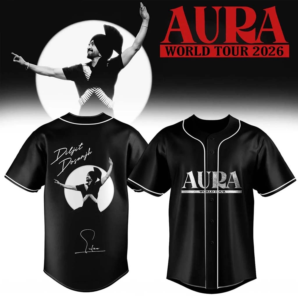 Diljit Dosanjh AURA World Tour Signature Baseball Jersey Diljit Dosanjh Merch Gifts For Fans - Kdjoy