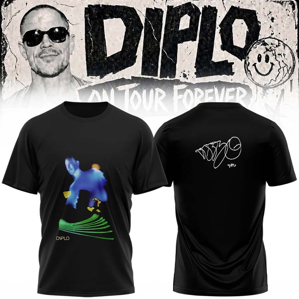 Diplo Merch 2026 On Tour Forever Signed T-Shirt Black Gifts For Music Fans - Kdjoy Diplo Merch 2026 On Tour Forever Signed T-Shirt Black Gifts For Music Fans - Kdjoy