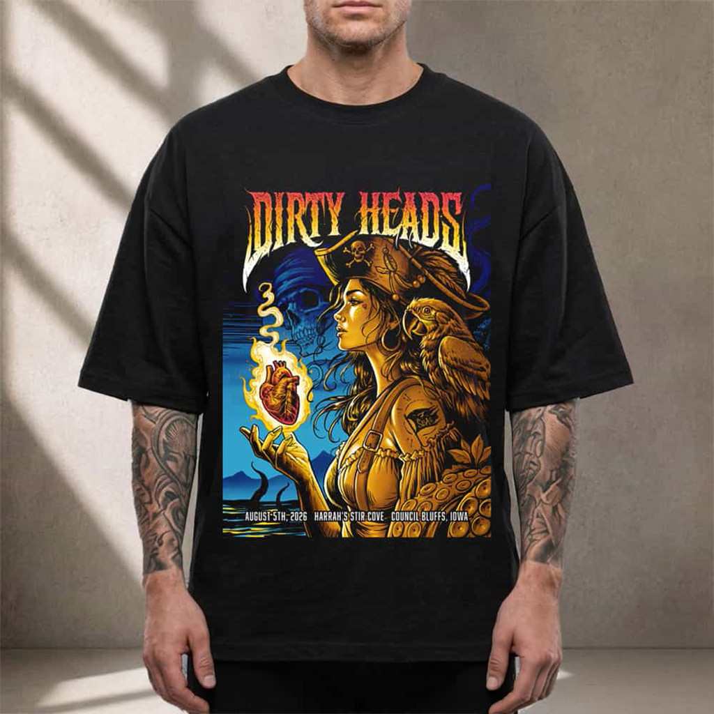 Dirty Heads Iowa 2026 Event Poster At Harrah's Stir Cove T-Shirt Dirty Heads Merch Fan Gifts - Kdjoy Dirty Heads Iowa 2026 Event Poster At Harrah's Stir Cove T-Shirt Dirty Heads Merch Fan Gifts - Kdjoy