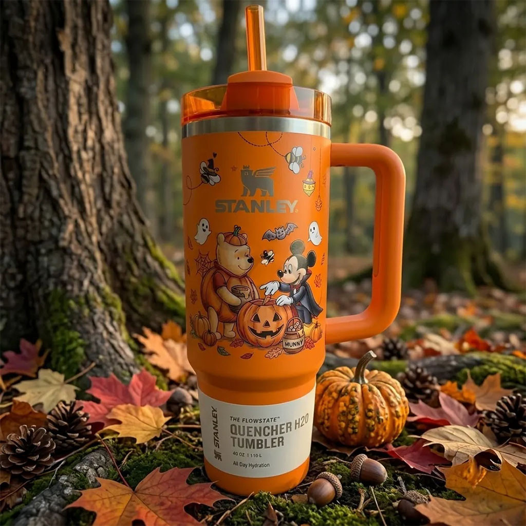 Disney Winnie the Pooh Mickey Mouse Halloween Tumbler Disney Halloween Merch Gifts For Him - Kdjoy