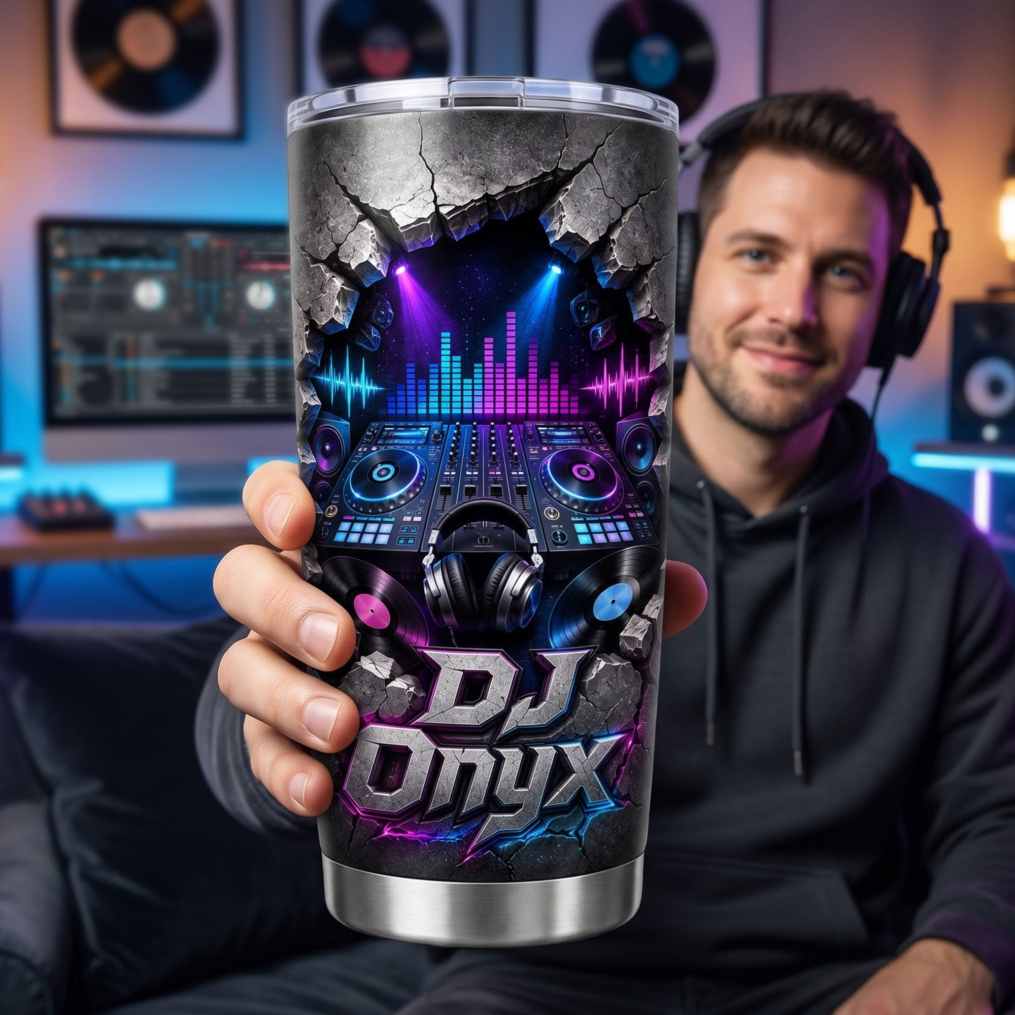 DJ Onyx Theme Tumbler DJ Merch Birthday Gift For Husband - Kdjoy