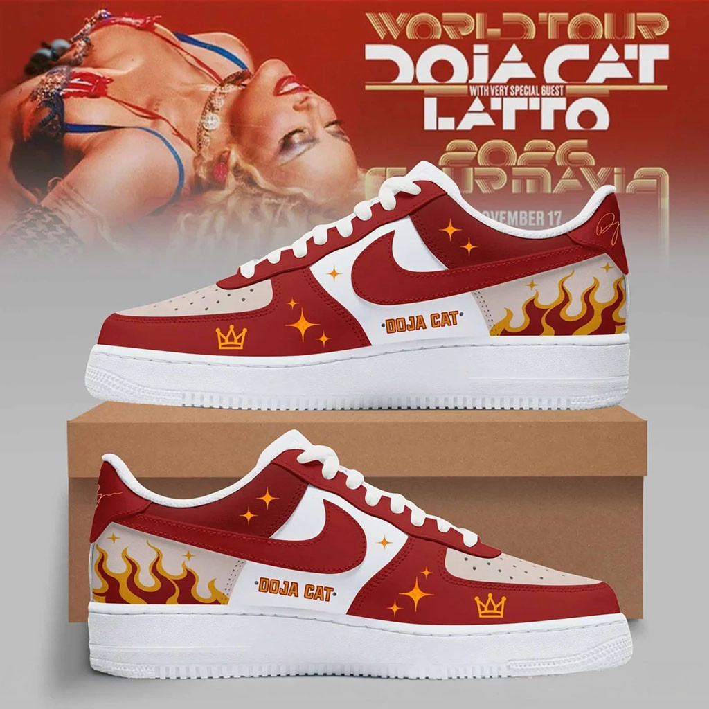Doja Cat World Tour 2026 Sneakers Flame Shoes Doja Cat Merch Presents For Music Lovers - Kdjoy Doja Cat World Tour 2026 Sneakers Flame Shoes Doja Cat Merch Presents For Music Lovers - Kdjoy