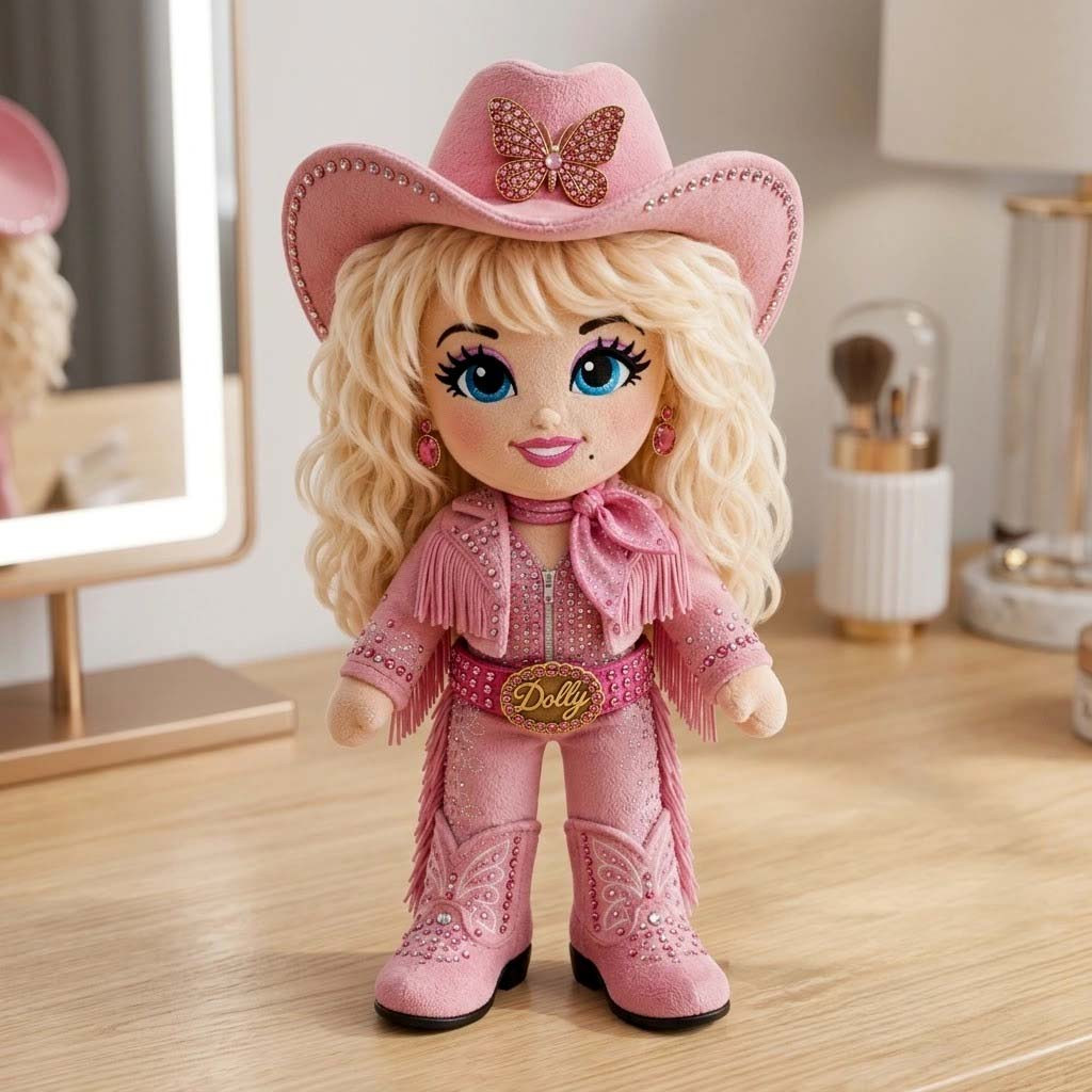Dolly Parton 80th Anniversary Glam Cowgirl Plush Pillow Dolly Parton Merch Gift For Music Fans - Kdjoy